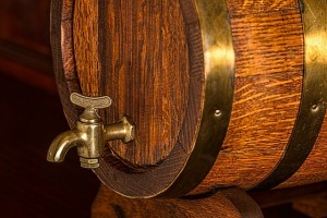 rustic beer barrel